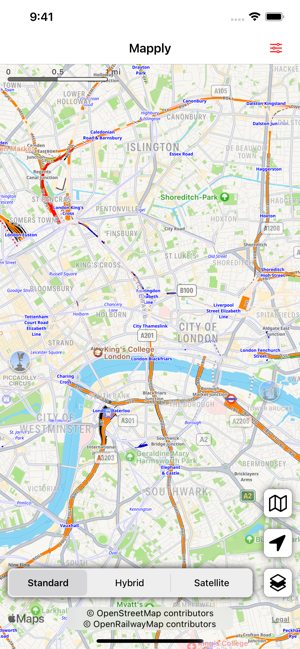 Railmap for Open Railway Map -kuvakaappaus