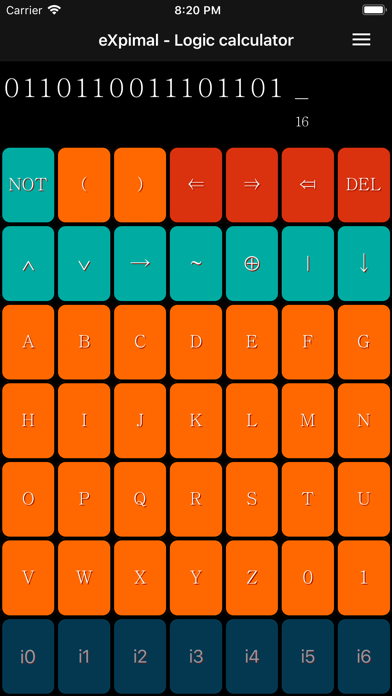 eXpimal - Logic calculator Screenshot
