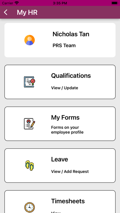PRS Mobile EAP Screenshot