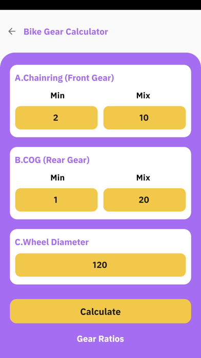 Cycling Calculators for Bike Screenshot
