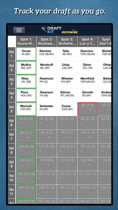 Fantasy Baseball Draft Kit '23 Screenshot