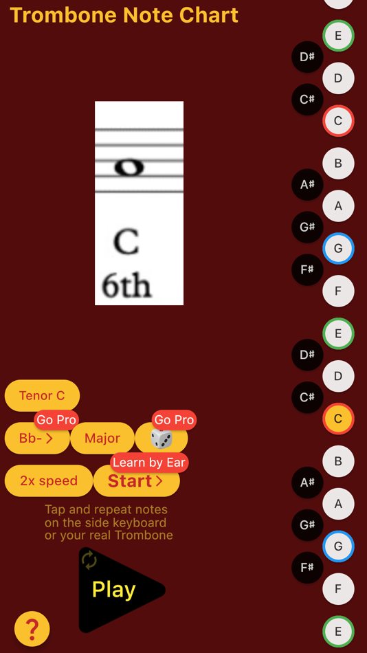 #1. Trombone Note Chart (iOS) 由: Oleg Sokolov