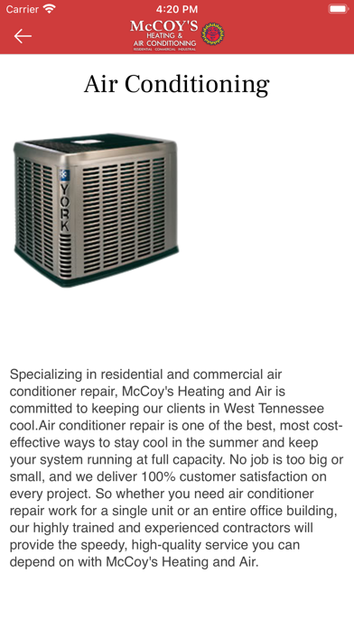 McCoy's HVAC Screenshot