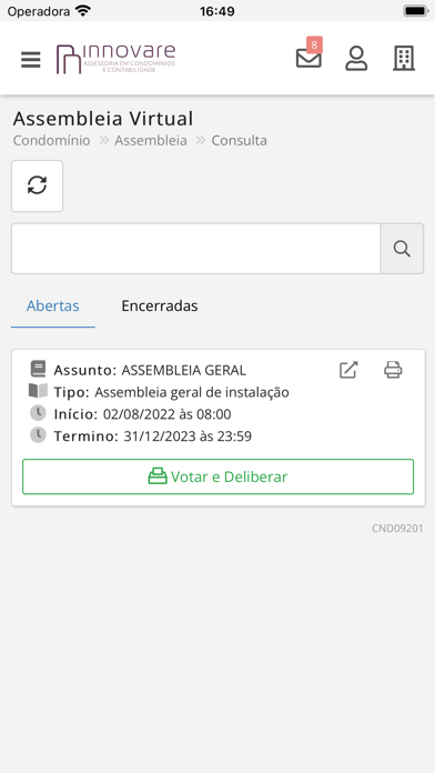 Innovare Condomínios Screenshot