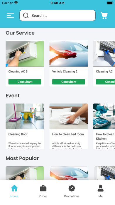 Cleaning Service App Screenshot