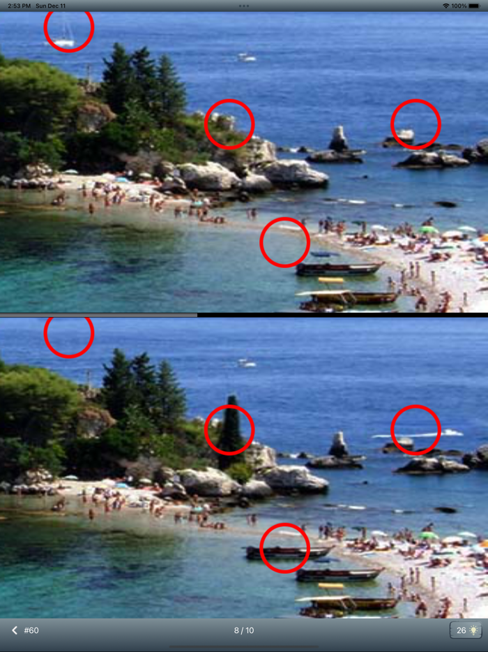 Find differences 7054 levels