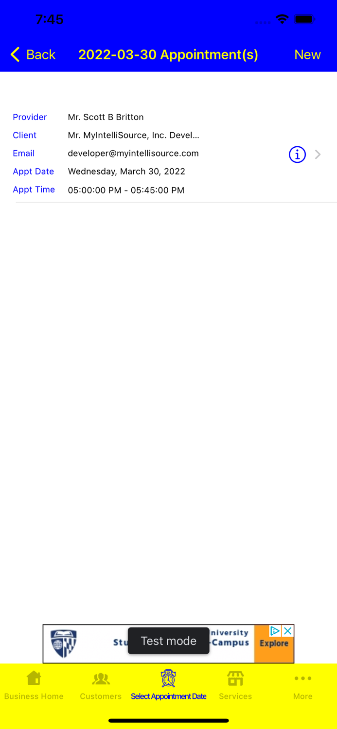 MyIntelliClock - Appointments