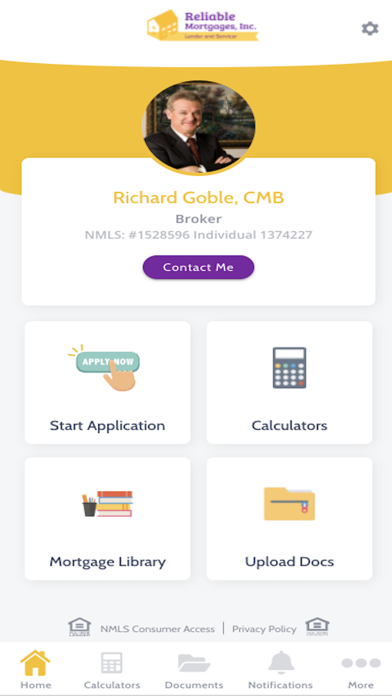 Reliable Mortgages Screenshot