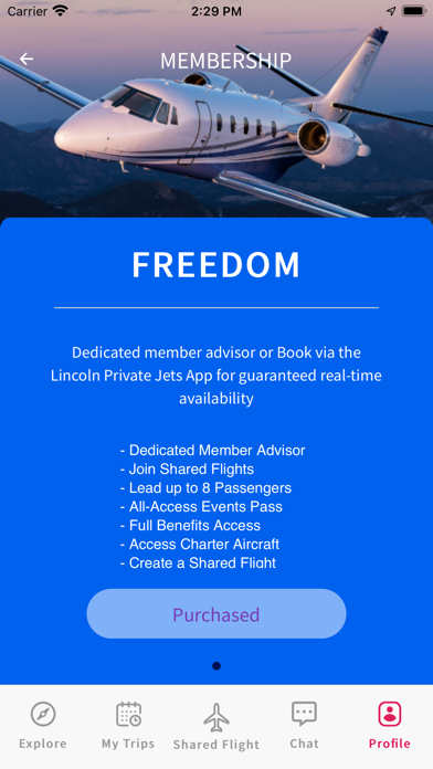 Lincoln Private Jets Screenshot