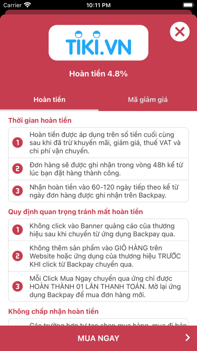 BackPay - Mua sắm thông minh Screenshot