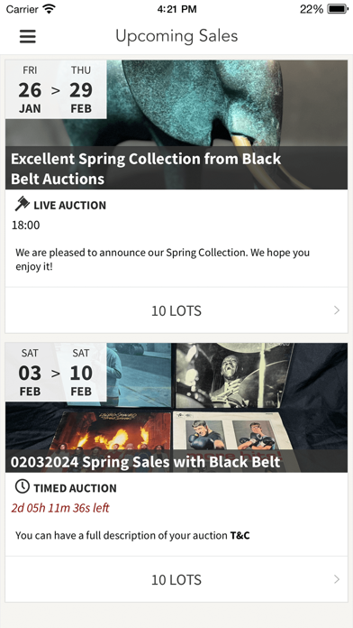 Black Belt Auctions Screenshot