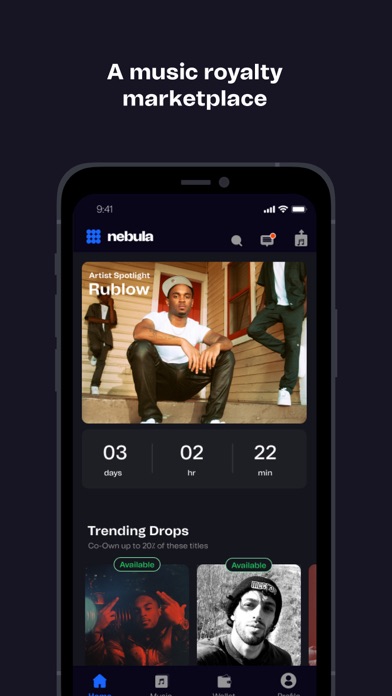 Nebula: Invest in music Screenshot