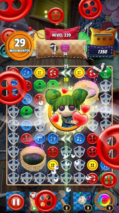 Button Eyed Rag Doll Match 3 Screenshot