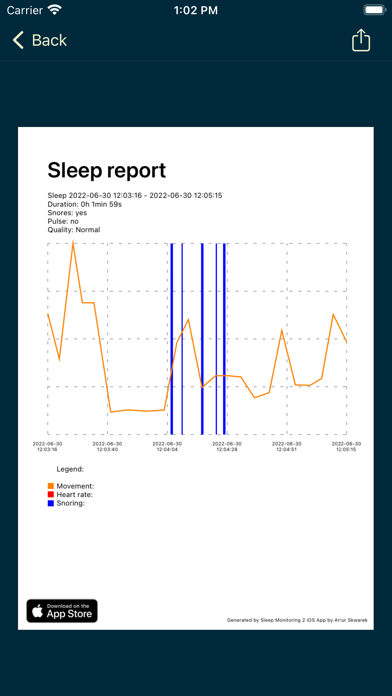 Sleep monitoring 2 Screenshot