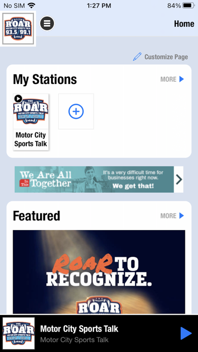 The Roar-Sports Talk 93.5/99.1 Screenshot