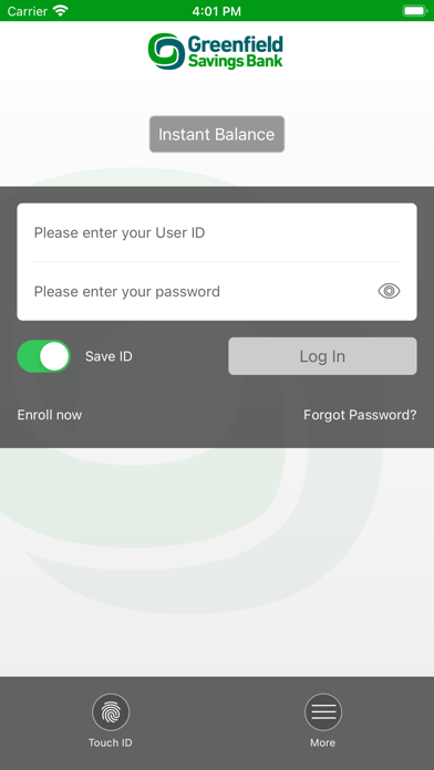 Greenfield Savings Bank Screenshot