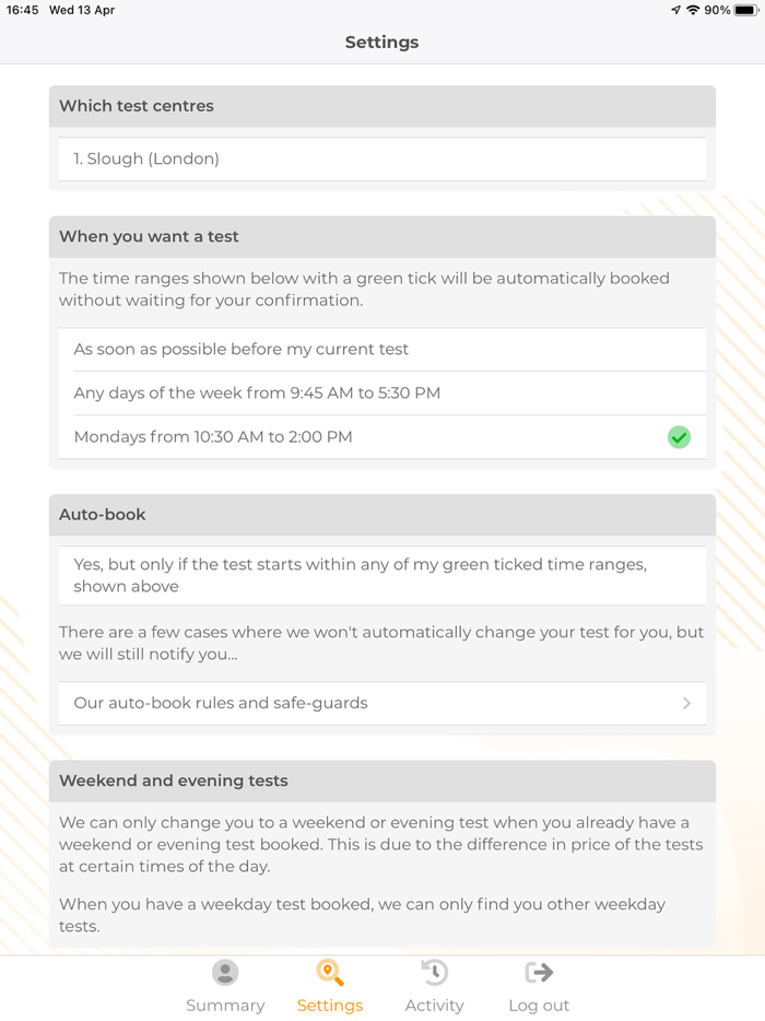 Driving Test Cancellations App