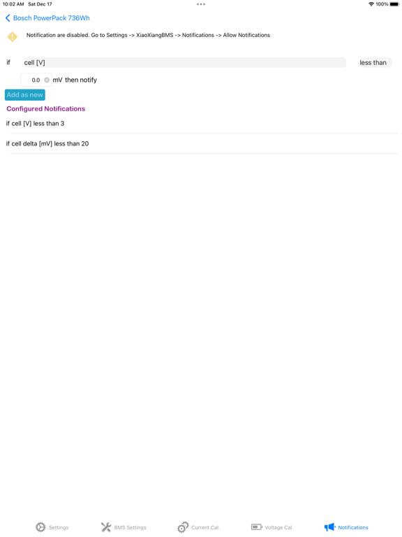 Xiaoxiang BMS iPad app afbeelding 10