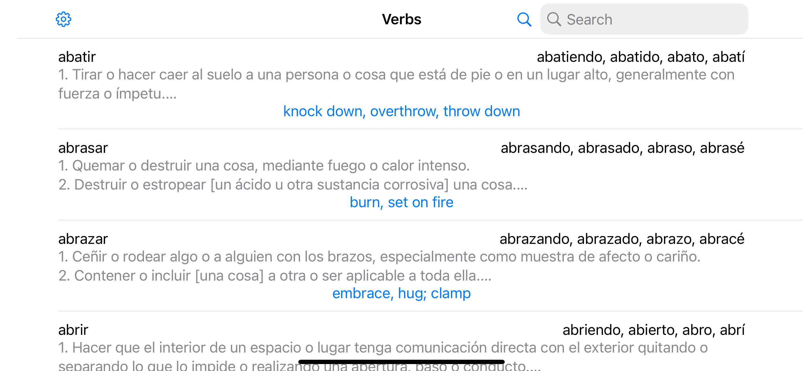 Verbos Español