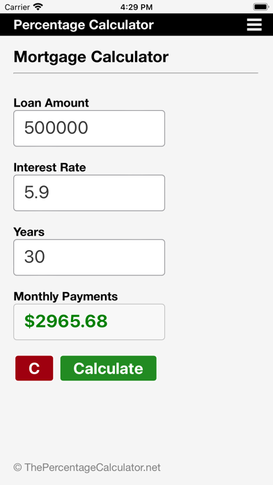 Percentage Calculator (%) Screenshot