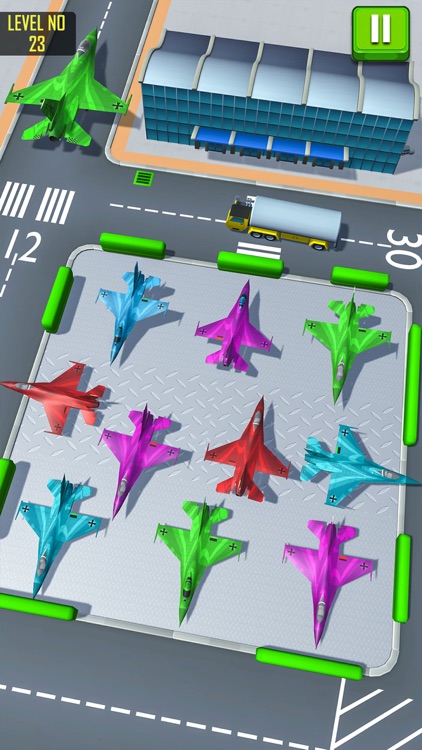 Airplane parking jam