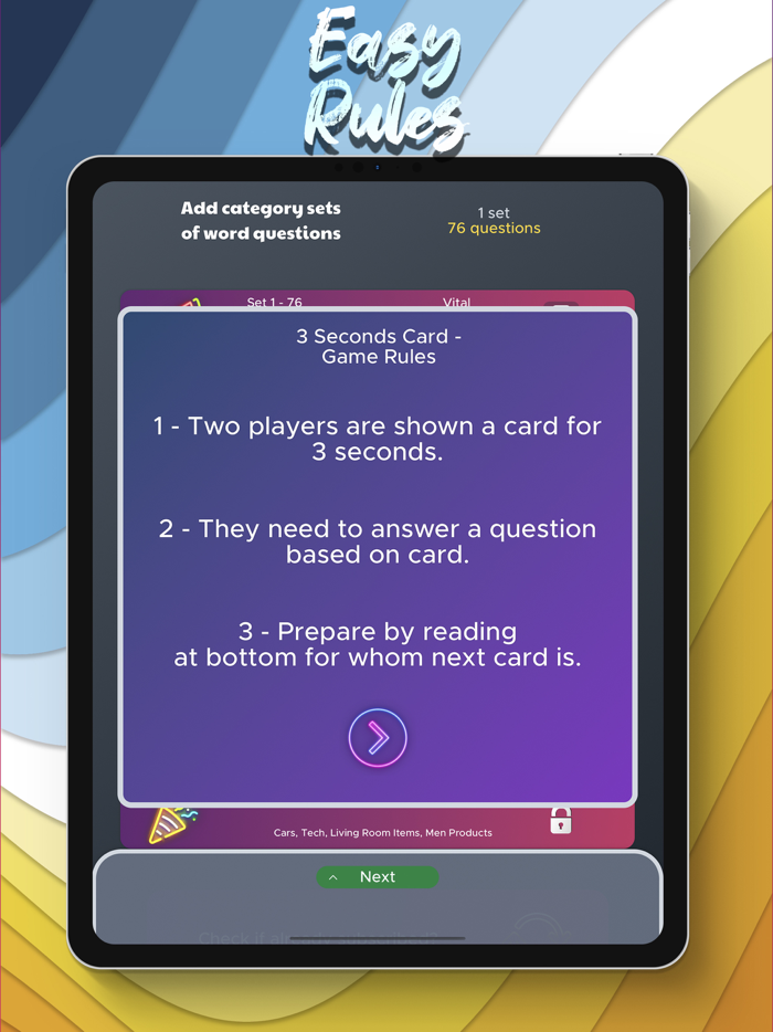 3 Second Card Group Game