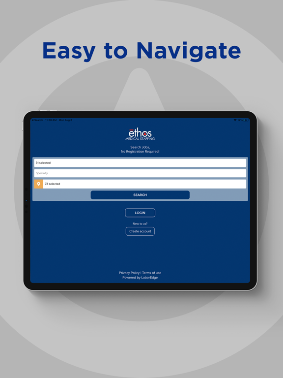Ethos Medical Staffing iPad screenshot 5 - Medical app