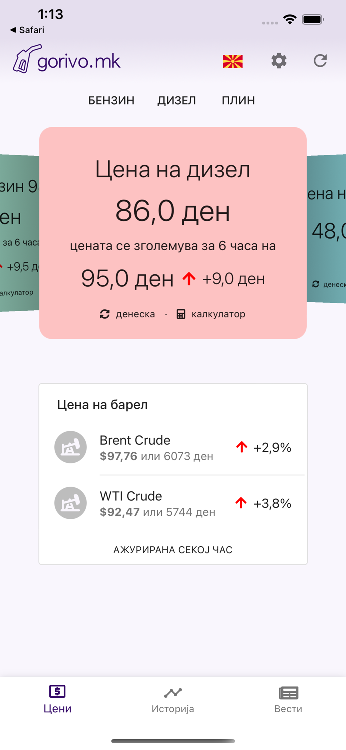 Gorivo.mk - Cena na nafta