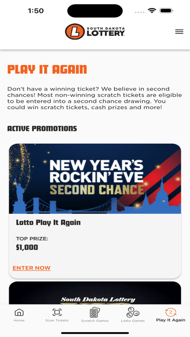 South Dakota Lottery Screenshot