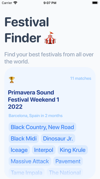 Festival Finder 2022 Screenshot