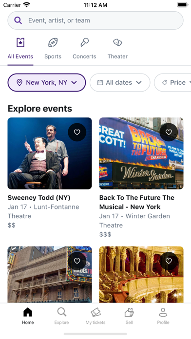 StubHub: Event Tickets Screenshot