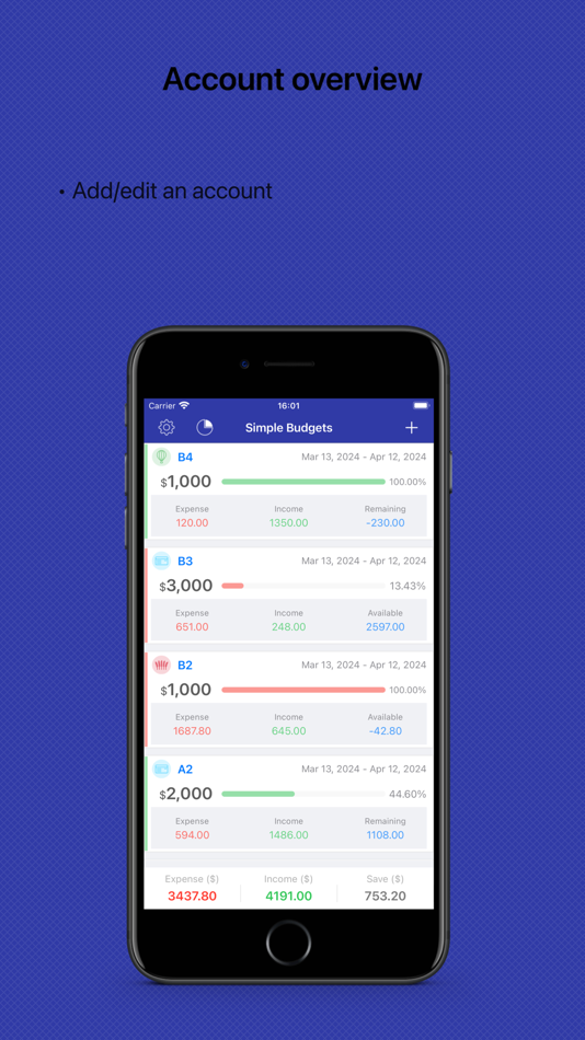 #1. Budget - Quickly Add Budget (iOS) By: 勇 牛