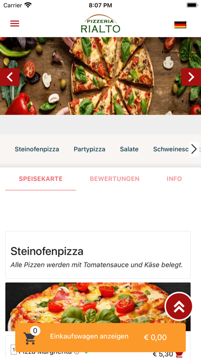 Rialto Pizzeria Obervellmar Screenshot