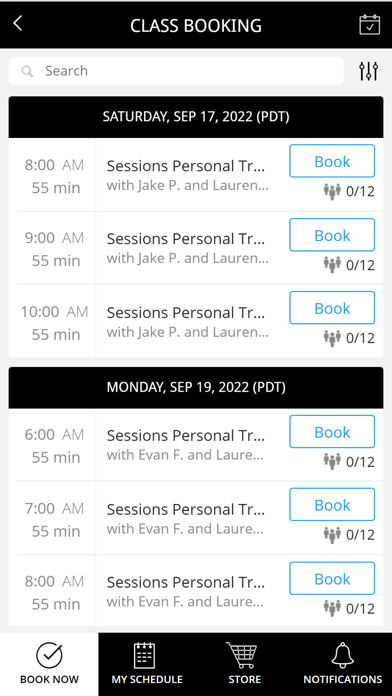 Sessions Personal Training Screenshot