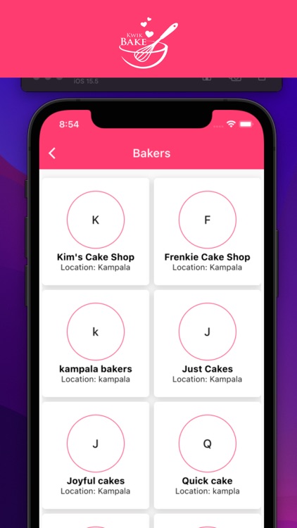 Kwik Bake: Baker app