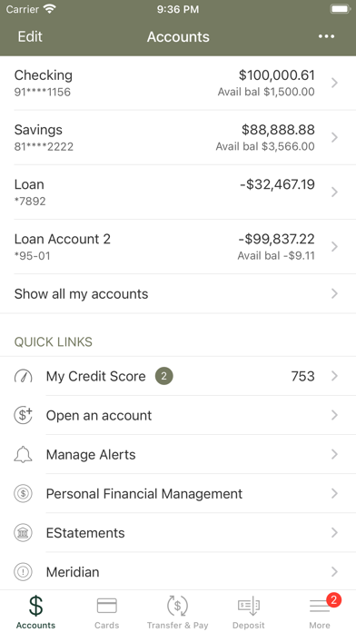 The Tri-County Bank Mobile Screenshot