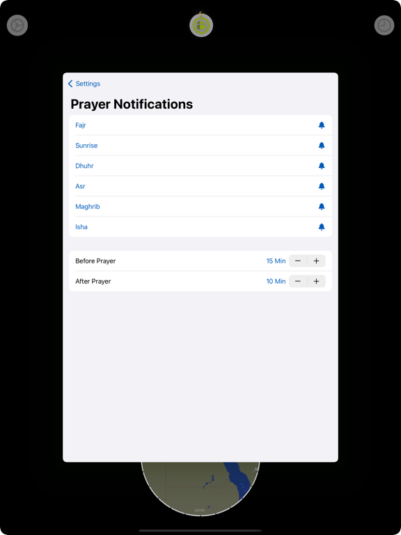 Screenshot #6 pour Qibla-AR + Prayer Times