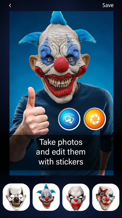 Scary Clown Face Filter Effect Screenshot