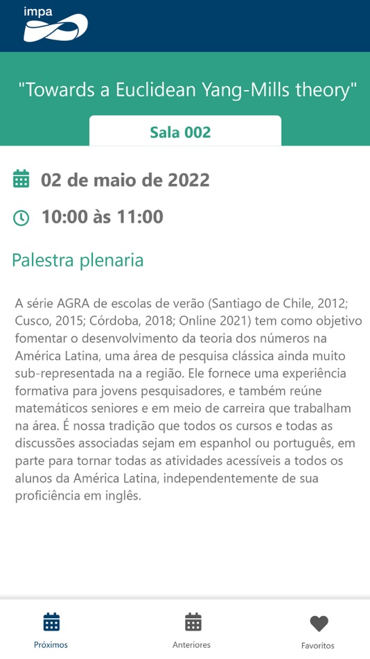 #4. IMPA Eventos (iOS) 由: Instituto de Matematica Pura e Aplicada