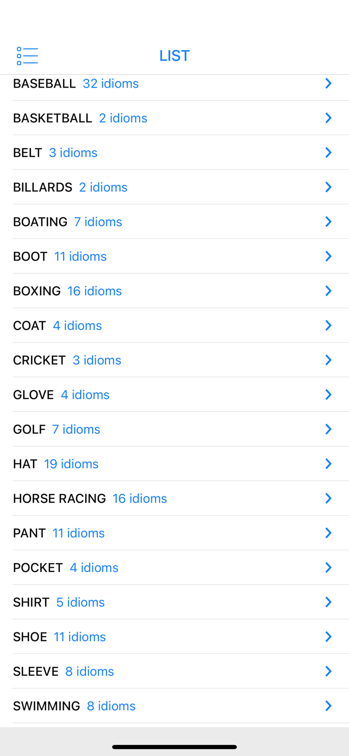 Clothing and Sports idioms