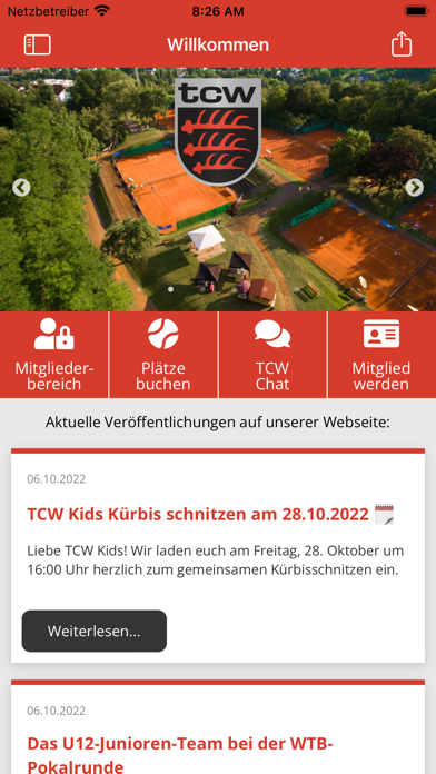 Tennisclub Waiblingen e.V. Screenshot