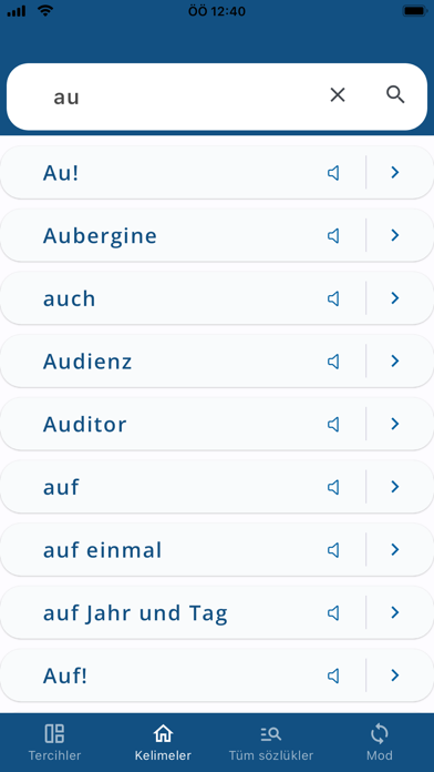German Turkish Dictionary DeTr Screenshot