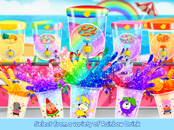 Wolfoo Make Rainbow Slushy
