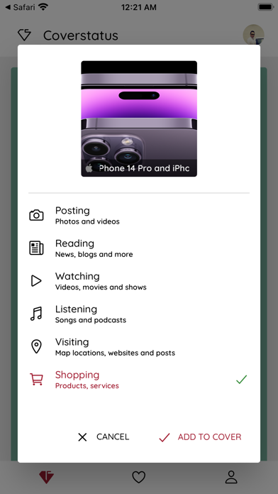 Coverstatus Screenshot