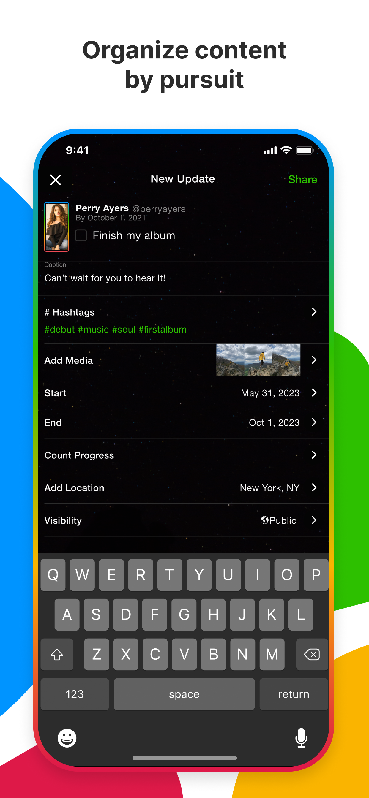 Ombo: Goal sharing screenshot 5