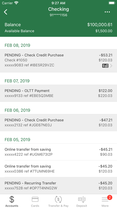 Belt Valley Bank Screenshot