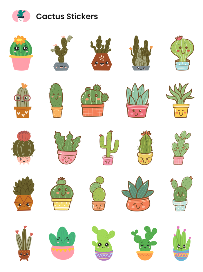 Desert Cactus Emoji and Stickers