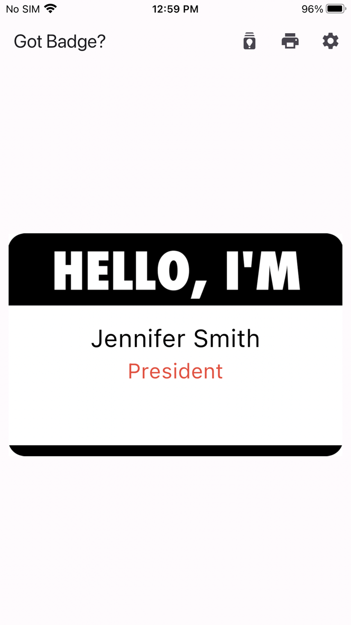 Quick Name Badge