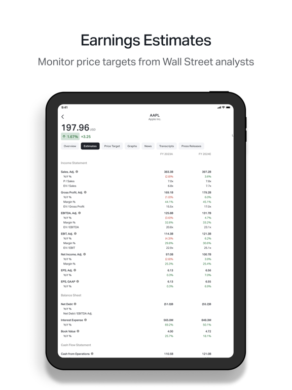 Koyfin: Market Data & Analysis iPad screenshot 6 - Finance app