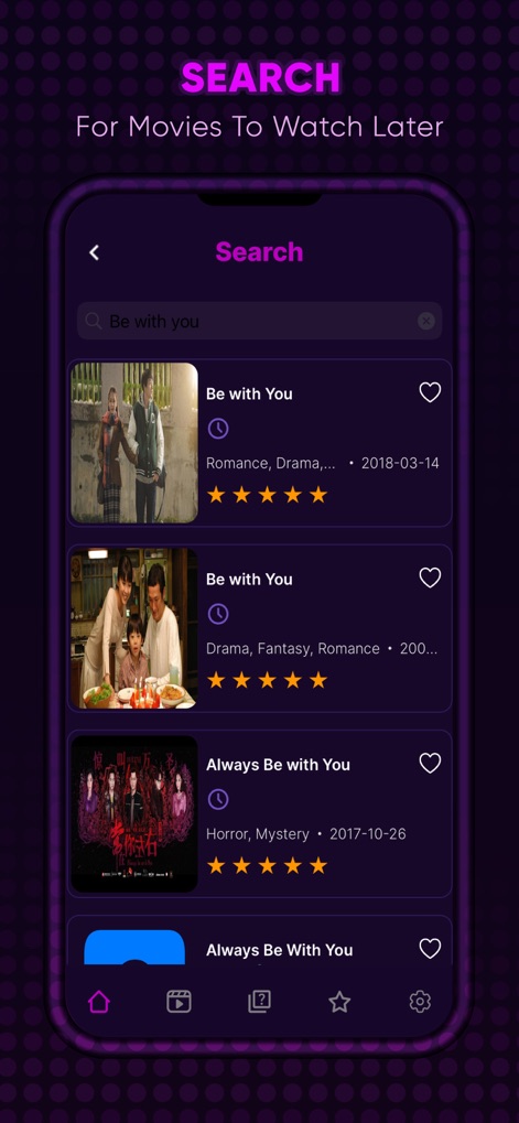 Drama Slay : Kdrama Movie Go - 이 검색 화면에서 사용자는 '지금 만나러 갑니다'와 같은 특정 영화 제목을 입력하여 관련 결과를 빠르게 찾을 수 있으며, 각 영화의 포스터와 상세 정보를 함께 확인하여 선택에 도움을 받을 수 있습니다.